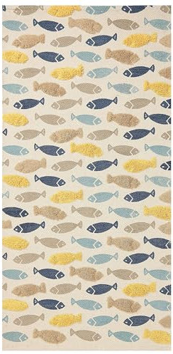 Beliani Kinderteppich aus Baumwolle mit Fischmotiv, 80 x 150 cm, handgewebt, Mehrfarbig Ipuh