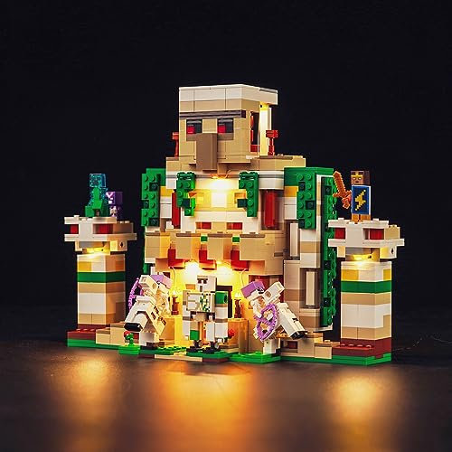 Licht Set Kompatibel mit Lego 21250 Minecraft Eisengolem-Festung (Kein Lego-Modell), Beleuchtung Set Compatible with Lego 21250 | Model Nicht enthalten |