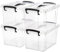 Nicunom 4 Pack 6 L Clear Storage Latch Box, Plastic Storage Bins with Lids, Latching Box with Handle, Stackable Storage Containers for Organizing