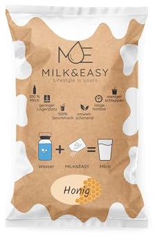 Honig Box (6er Pack) - Milk&Easy - H-Milch Pulver Vollmilch 6er Pack Honig - Alpenmilch Camping lange haltbar