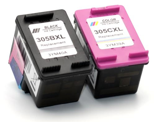 OBV Kompatibles Druckerpatronen-Set mit HP 305XL, Schwarz & 3-farbig, ersetzt 3YM62AE & 3YM63AE, für DeskJet 2710e, Envy 6020e