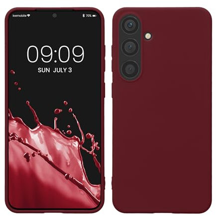kwmobile Hülle kompatibel mit Samsung Galaxy S24 Plus Hülle - TPU Silikon Handyhülle weich schlank - Case stoßabsorbierend flexibel - kabelloses Laden - Bordeaux Violett