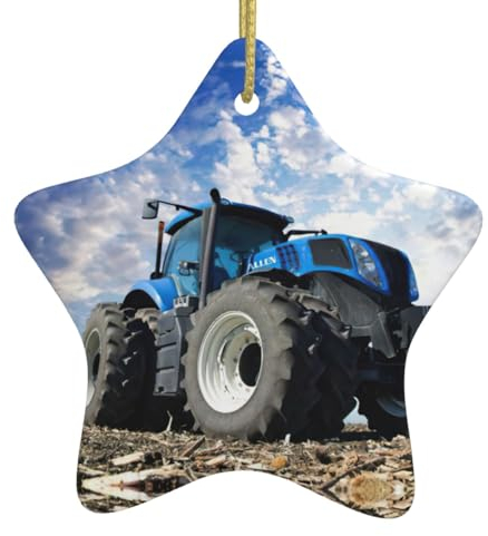 StOlmx Weihnachtskugeln Christbaumschmuck Bauernhof Traktor Keramik-Hängeornament Herzform Hochzeit, Brautparty, Einweihung