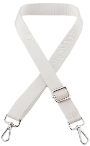 2 Stück Taschengurt 2,5cm Breit für Damen Herren mit Karabiner,Verstellbarer 75-145cm Taschenriemen,Ersatz Schulterriemen Schultergurt,für Duffel Kameratasche Laptoptasche,Weiß,Silberne Schnalle