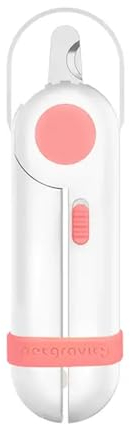 Ikaif LED Light Pet Nail Clippers - Coupe Sûre Et Précise pour Chiens, Chats, Lapins Et Cochons d'Inde - Coupe Anti-Sanguine, Idéale pour Le Toilettage des Animaux De Petite Et Moyenne Taille. (Rose)