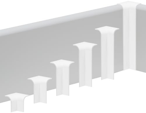 REESE Coin intérieur blanc pour plinthes - 18 x 60 mm - Ajustement parfait - Profil München - Connecteur pour plinthes - Montage facile sans perçage