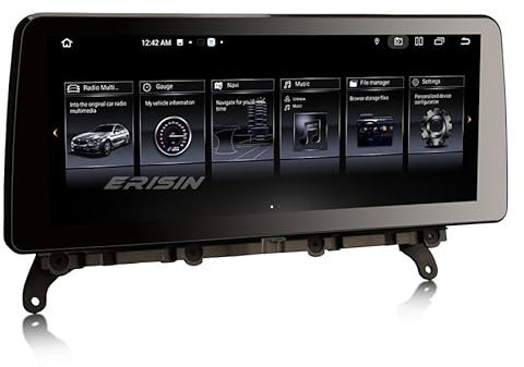Erisin 12,3 8-Core 8G+128G Android 14 GPS Navegación Estéreo de Automóvil para BMW X3 F25 X4 F26 (2014-2017) NBT Soporta Pantalla táctil iDrive Wireless CarPlay Android Auto Bluetooth WiFi Canbus DSP