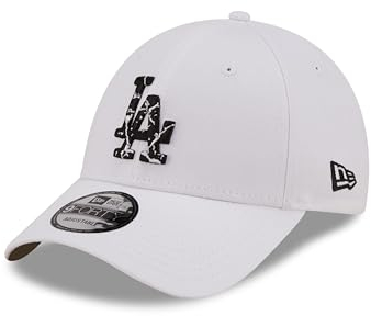 New Era MLB Baseball Cap Los Angeles Dodgers Teamlogo Marmor verstellbar gebogener Schirm Kappe weiß - One-Size