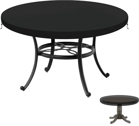 LAMUNI Gartentisch Abdeckung 102x10cm Abdeckplane Gartentisch Rund Tischplattenhülle, Schwerlast Oxford Wasserdicht Tischplatte Schutzhülle für Gartentisch Gartenmöbel Haube Schutzhülle Abdeckhaube