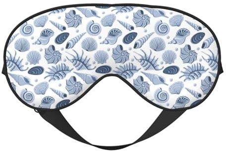 Masque de sommeil, masque de sommeil pour homme et femme, masque occultant pour voyage/sommeil, masque pour les yeux en coquille de conque grise