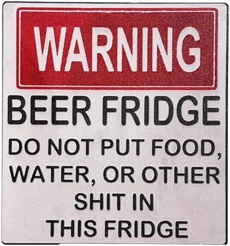Warning Beer Fridge Magnet, Funny Warning Sign Beer Stickers, Magnet Stickers, DO NOT Put Food, Water, OR Other in This Fridge Refrigerator Magnets Kitchen Accessories for Home Bar Decorations
