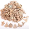 HERZNONE 200pcs Streudeko Weihnachtsdeko mini Holzscheiben f.Weihnachten (dunkel-A)