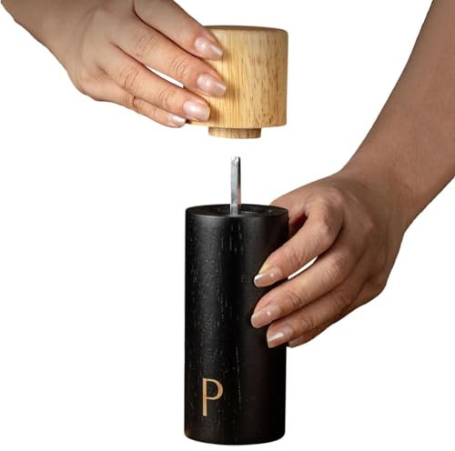 Salzmühle | Salz- und Pfeffermühle | Pfeffermühle, Manuelle Salzmühle, Holzmühle Vintage, Kreative Mahlwerk Einstellbar, Grobeinstellungen Grinder für Salz und Pfeffer