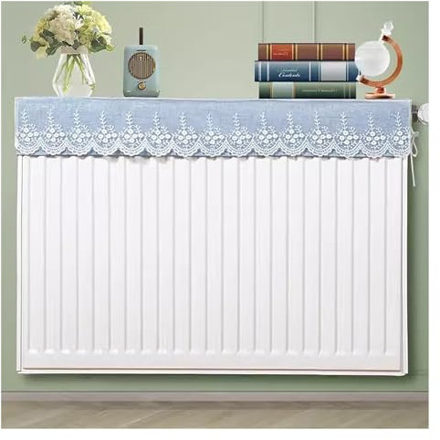 White Shelf To Go Over Radiator with Dust Cover, Home Tea Room Cafe Plant Shelf Indoor Upper Radiator with Curved Side Wing, Flexibly Splicable, Drilling Free Installation (Color : Blue 1, Size : L