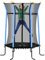 HOMCOM Kinder Trampolin Ø163,5 cm, Indoor Trampolin mit Sicherheitsnetz Randabdeckung Gummiseil, Kindertrampolin bis 50 kg, für Kinder 3-10 Jahre Blau