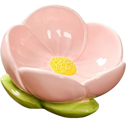 Dowbom Schlüsselschale für den Eingangstisch, Blumenform, Heimdekoration, Geschenk, große Süßigkeitenschale für Büro (Rosa)