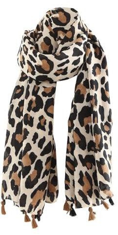 FDGGT 1 Stück Schal Mit Leopardenmuster, Warmer Schal, Retro-Damenschal, Weicher Und Dünner Schal, Modischer Schal