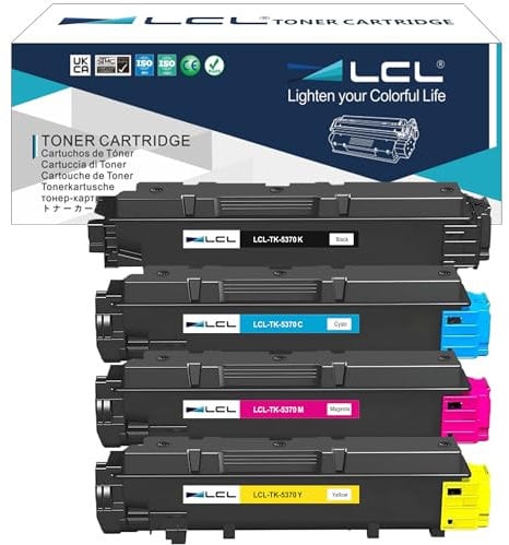 LCL TK5370 Tonerkartusche kompatibel für Kyocera TK-5370 TK-5370K TK-5370C TK-5370M TK-5370Y kompatibel für Kyocera Ecosys PA3500cx MA3500cix MA3500cifx (4-Pack,KCMY)
