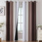 VEHEDE Ombre Farbverlauf Abdunklungsvorhang Ösenvorhang Gardinen Blickdicht Dicke Thermogardine Kälteschutz warm Hitzeschutz Vorhänge mit Ösen Wohnzimmer, H 229 x B 132 cm, Braun und Weiß, 2er Set