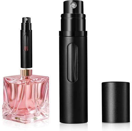 Atomizzatore Profumo 5ml,Porta Profumo da Viaggio,Dispenser Profumo Portatile,Nebulizzatore Profumo Ricaricabile (Nero)