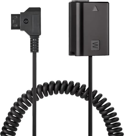 D-Tap to NP-FW50 Dummy Battery Coiled Cable,Continuous Power Supply Compatible with Sony ZV-E10,A5000, A5100, A6000, A6100, A6300, A6400, A6500, A7 II, A7R II, A7S II,NEX5 NEX7 DSC-RX10 II III IV