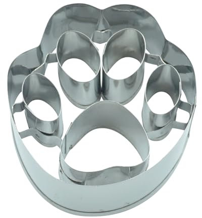 BekkiB - Ausstecher Pfote - ca. 6,2 x 5,8 cm - Ausstechform aus Edelstahl für Hunde-Kekse oder Leckerlis - Prägeausstechform zum Backen & Basteln - 88035