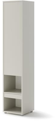 MEBLINI Schrank für Schrankbett Bed Concept - Hochschrank mit Ablagen, Fächern und Schublade - Nachttisch - BC-07 - Kaschmir