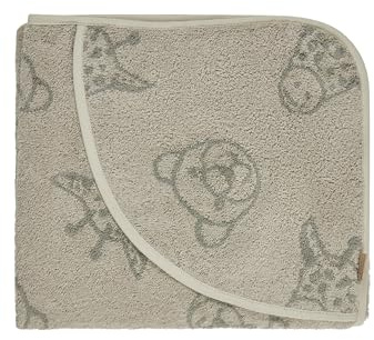 Sterntaler Baby Kapuzenbadetuch 100x100cm Löwe Leo – Weiches, saugfähiges Baumwoll Badetuch mit niedlicher Applikation – Für Babys und Kleinkinder, steingrau
