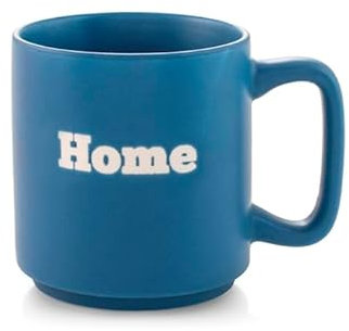 H&H Tazza in Ceramica blue con Scritta Home – Capacità 320 cc
