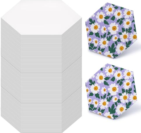 Easusy Lot de 300 modèles de patchwork Hexogon 3,8 cm | Gabarits hexagonaux en papier anglais pour matelassage, couture, loisirs créatifs, accessoires de matelassage