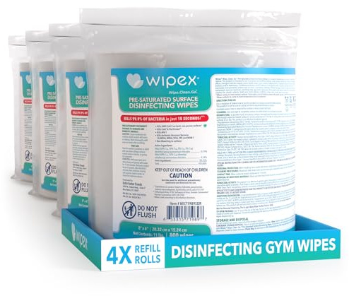 Germ Killing Disinfecting Wipes Fitness Equipment Surface Sanitizing Cleaning Towels 4x800