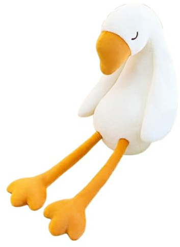 Gans Kuscheltier XXL Stofftier Plüsch Spielzeug,Schwarzer Tukan Plüschspielzeug,Gans Kissen Sofa Kissen,Kawaii Niedlicher Vogel Tukan Plüsch,Großes Gänse Geschenk für Ihre Freunde (130cm,Weiß)