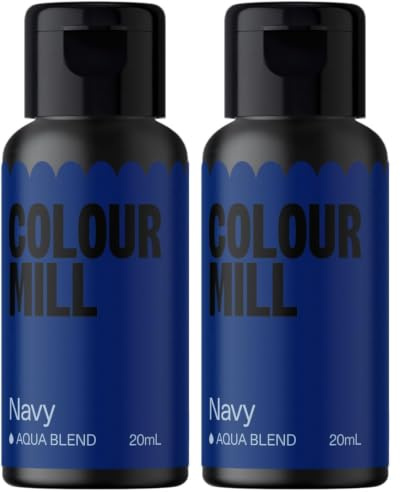Colour Mill Aqua Blend Lebensmittelfarbe Wasserbasis, Navy, 20 ml (Packung mit 2)