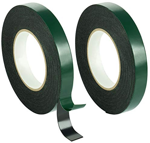 POPPSTAR 2x Ruban adhésif double face en mousse, ruban de montage (10m x 19mm x 1mm), noir