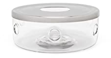 Bredemeijer rundes Stövchen aus Glas für 1 Teelicht Edelstahl Aufsatz Ø 15 cm