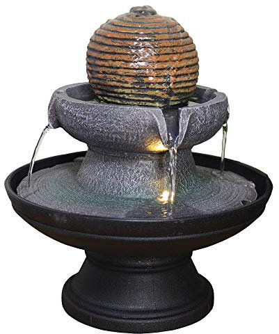 Stone Ball Round Water Fountain With Light Perfect Indoor Water Feature