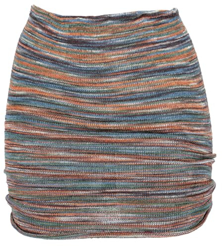 GURU SHOP Minirock, Boho Strickrock, Ethnorock, Slim Fit | Feinstrick, elastischer Bund, bequem, ideal zu Leggings oder Hosen.