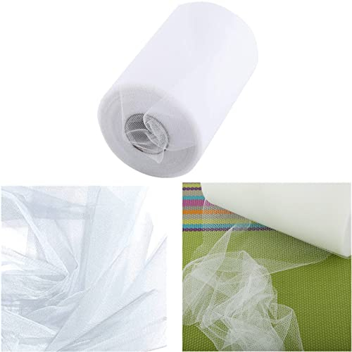 100 mètres 15cm bricolage décoration de mariage Tulle rouleau bobine vêtements tricot tissu pour la couture(C01 blanc)