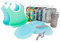 Twistshake Coffret Repas Bébé Click-Mat Mini + Assiette, 2 Bavoirs, Gourde Bébé, 6x Gourdes Compote, Sans BPA, Bleu/Vert 78817