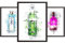 Hey Chimp Gin Bottle Poster - Lebendige Wandkunst für Wohnzimmer, Küche oder Esszimmer | Set mit 3 einzigartigen modernen Wanddrucken & Poster im Aquarell-Stil als Ginflaschen-Drucke