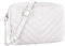 CRAZYCHIC - Sac Bandoulière Matelassé Femme - Petit Sac à Main Chaîne Porté Epaule Cuir PU - Pochette Rectangle 2 Compartiments Zip - Besace Sacoche Ville Shopping Soirée Tendance - Blanc