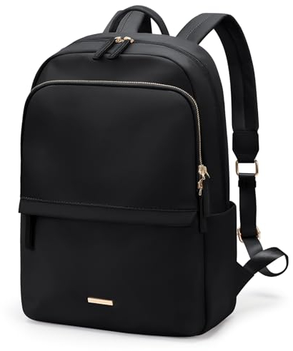GOLF SUPAGS Mochila para ordenador portátil para mujer, bolsa delgada para ordenador, trabajo, viajes, universidad, escuela, bolso para portátiles de 14 pulgadas (negro)