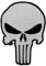 Punisher Skull Iron on Patch White Clothes Applique