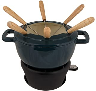 Cosy & Trendy Service à fondue en fonte FONTESTIC 6 personnes-Vert Héron-D18 Cm