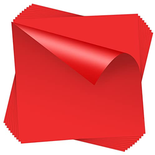 HTVDIY 10 Pack Heat Transfer Vinyl Sheets, 12x8 inch Red HTV Vinyl, Iron on Vinyl for T-Shirts, Permanent HTV Sheets for Arts and Crafts