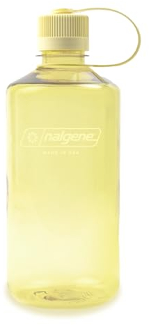 Nalgene Sustain Tritan BPA-Free Water Bottle Made with Material Derived from 50% Plastic Waste (using ISCC certified mass balance), 32 OZ, Narrow Mouth, Butter