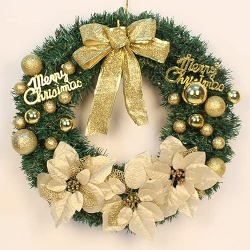 30cm Gold Weihnachtskranz Türgirlanden Waren Merry Christmas DecorHappy New Year 2023-A