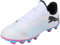 PUMA Future 7 Play FG/AG Jr, Soccer Shoe Unisex-Bambini, White Black-Poison Pink, 28 EU