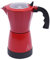 WOQLIBE Cafetière à expresso électrique avec base pour 6 tasses à expresso : 300 ml, 480 W, alliage d'aluminium (rouge)