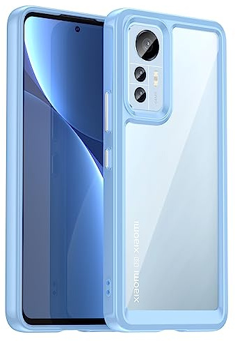 XINYEXIN Schutzhülle für Xiaomi 12 Pro/Xiaomi 12S Pro Hülle Transparent Stoßfest Kratzfest Handyhülle, Anti Yellow Silikon TPU Crystal Clear Case - Blau